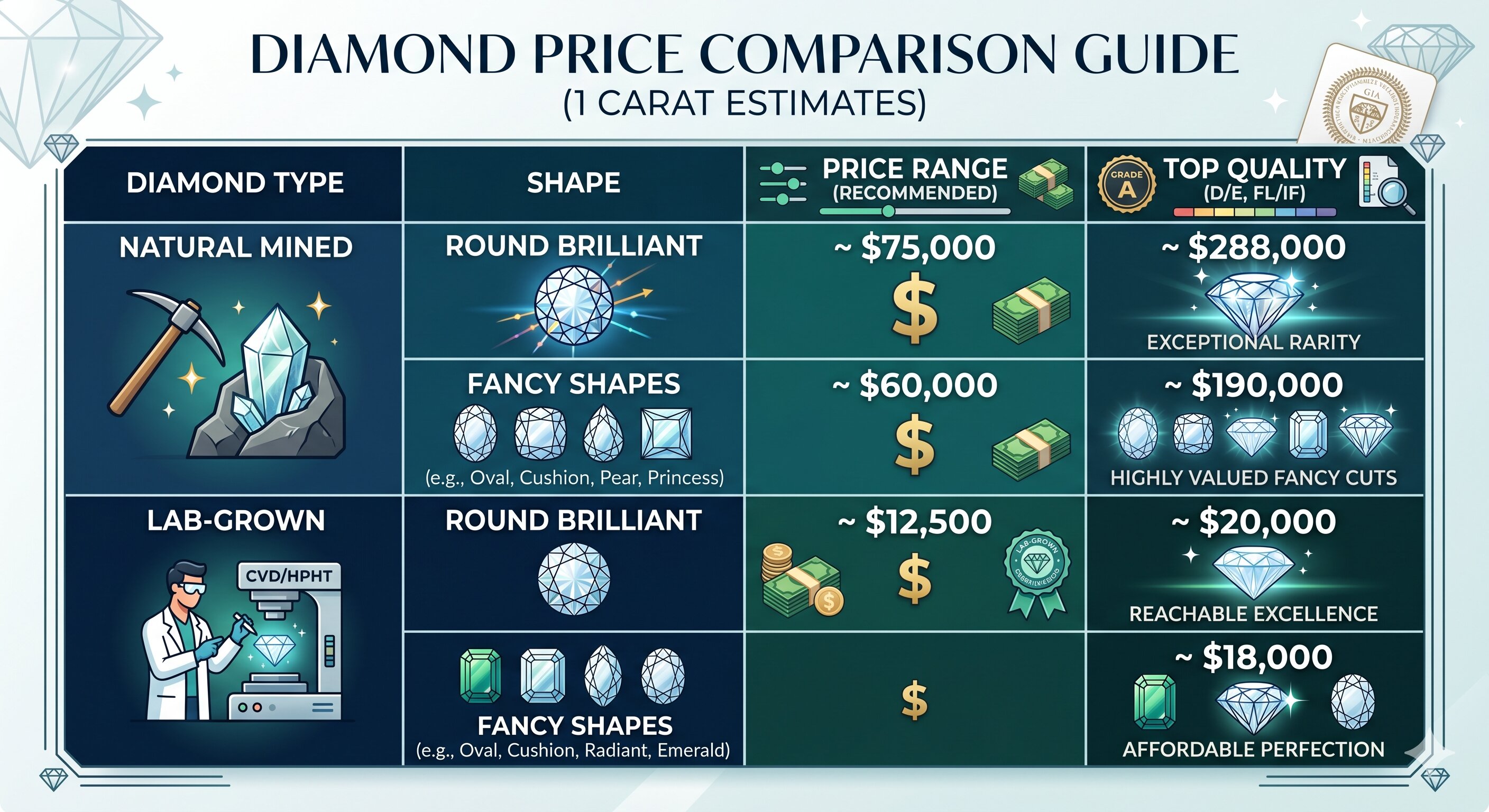 Diamond price comparison guide